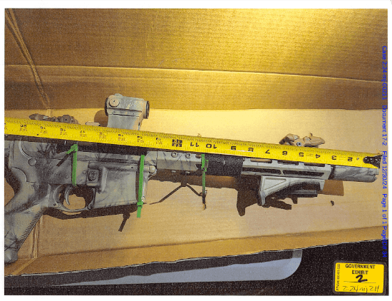 Brad Spafford evidence gun with barrel less than 16 inches