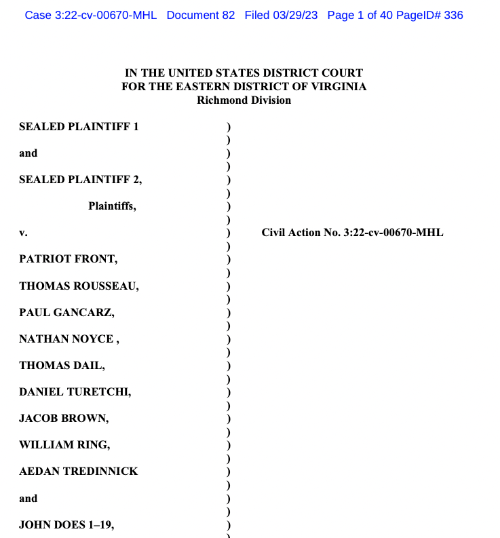 Screenshot of the heading of the court filing to reject defendant's motion to dismiss the case